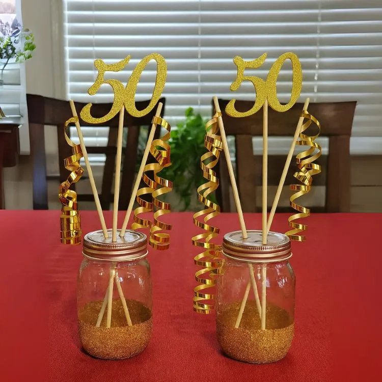 Custom Birthday Mason Jars with Printed Age Design